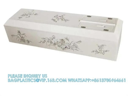 Gecompliceerde kist Hoogglanzend schilderen kist Hoogglanzend schilderen Houten kist Begrafenis Bloemen schilderen Houten kist