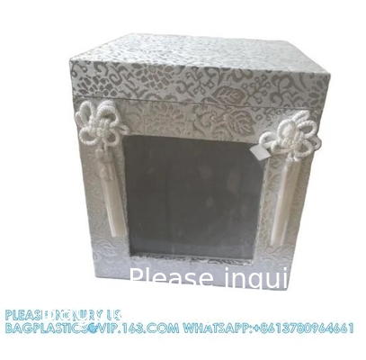 Handgemaakte Japanse stijl Cinerary MDF kist met venster Mensen as Hout urn bot doos