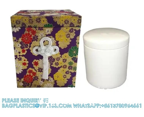 Japanse begrafenis houten urn botten doos en zak met bloemen patroon begrafenis souvenir asdoos en botten zak