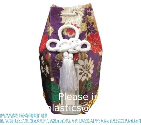 Japanse begrafenis houten urn botten doos en zak met bloemen patroon begrafenis souvenir asdoos en botten zak