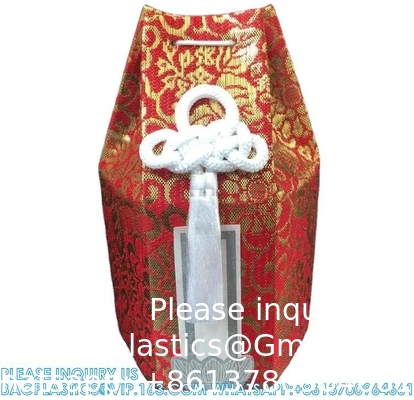 Japanse begrafenis houten urn botten doos en zak met bloemen patroon begrafenis souvenir asdoos en botten zak