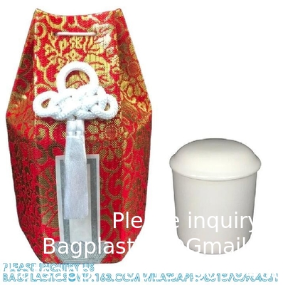 Japanse begrafenis houten urn botten doos en zak met bloemen patroon begrafenis souvenir asdoos en botten zak