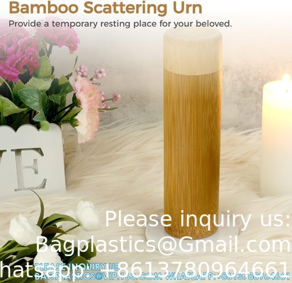 Bamboo-verspreidingsurnset, 4pcs kleine bamboo-verspreidingsurns voor menselijke as, crematie-asbuisurns voor menselijke