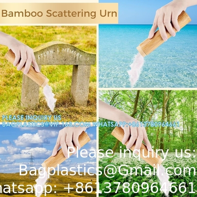 Bamboo-verspreidingsurnset, 4pcs kleine bamboo-verspreidingsurns voor menselijke as, crematie-asbuisurns voor menselijke