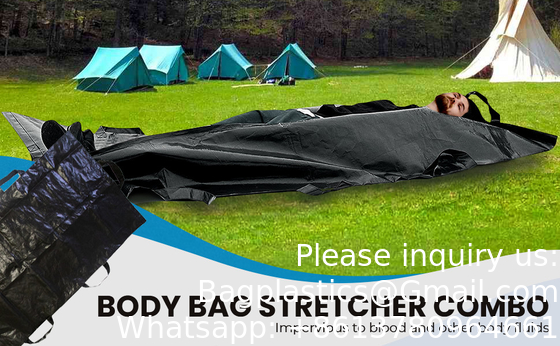 Body Bag Stretcher Combo met 8 zijhandvaten en middelste rits, waterdichte tassen voor buiten kamperen wandelen