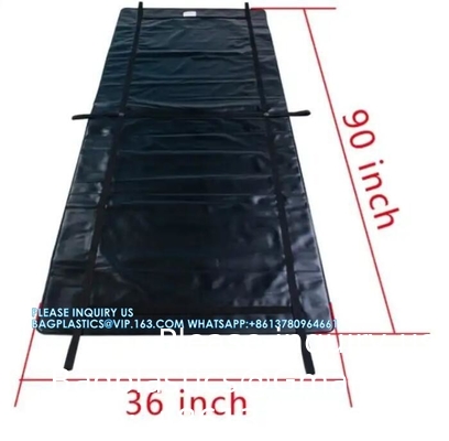 Lijkzak, wit vinyl, 36&quot; breed x 90&quot; lang, middenlengte rits lijkzak