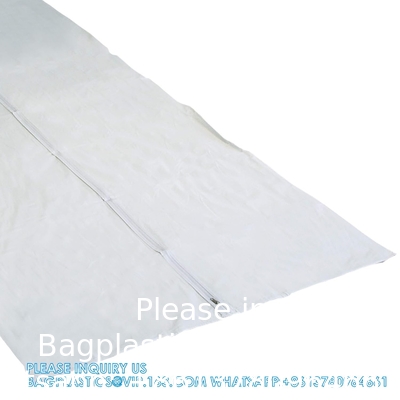 Lijkzak, wit vinyl, 36&quot; breed x 90&quot; lang, middenlengte rits lijkzak