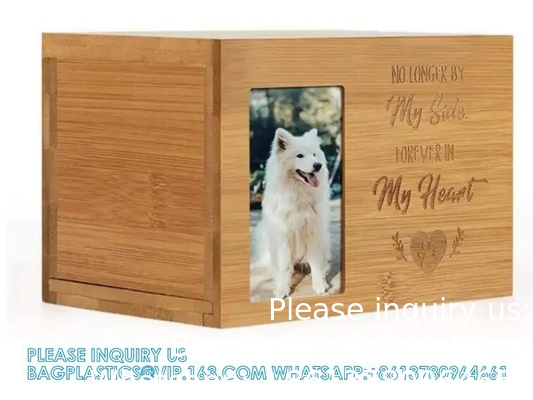 Herdenkingsurnen voor huisdieren Verbrandingsurnen Doos Foto's Frame Hond Kat Houten kist Kist Houten urn - Urnen voor huisdieren
