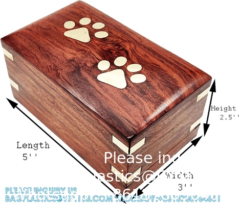 Houten urnen - Urnen voor huisdieren voor honden As, decoratieve houten urnen voor huisdieren voor as - Urnen voor crematie van rozenhout voor honden