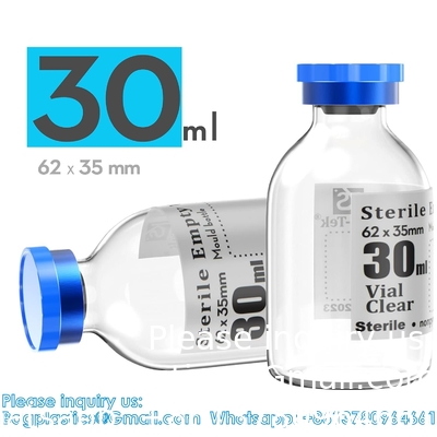 Steriele lege flacons met zelfherstellende injectiepoort, met afklapbare aluminium dop,Steriele verpakking (30 ml,10)