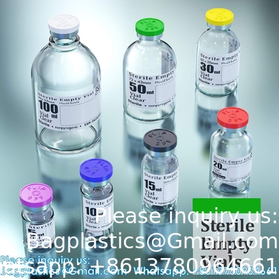 Steriele lege flacons met zelfherstellende injectiepoort, met afklapbare aluminium dop,Steriele verpakking (30 ml,10)