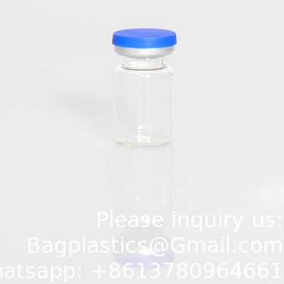 5 ml steriele glazen flacons, 10 verpakkingen Steriele lege flacon met zelfherstellende injectiepoort en flip top cap, steriele verpakking