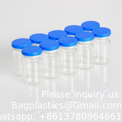 5 ml steriele glazen flacons, 10 verpakkingen Steriele lege flacon met zelfherstellende injectiepoort en flip top cap, steriele verpakking