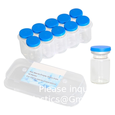5 ml steriele glazen flacons, 10 verpakkingen Steriele lege flacon met zelfherstellende injectiepoort en flip top cap, steriele verpakking