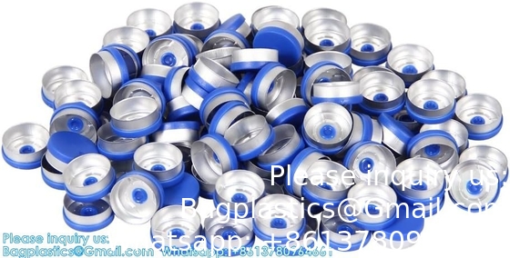 20 mm Flip Top Caps Aluminium-Plastic Zwarte Caps voor Glas Fles Crimp Caps met wit PTFE en rode Silicone Septa
