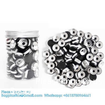 20 mm Flip Top Caps Aluminium-Plastic Zwarte Caps voor Glas Fles Crimp Caps met wit PTFE en rode Silicone Septa