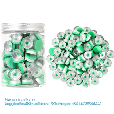 20 mm Flip Top Caps Aluminium-Plastic Zwarte Caps voor Glas Fles Crimp Caps met wit PTFE en rode Silicone Septa