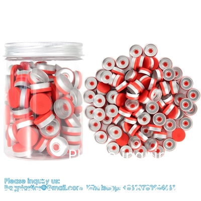 20 mm Flip Top Caps Aluminium-Plastic Zwarte Caps voor Glas Fles Crimp Caps met wit PTFE en rode Silicone Septa