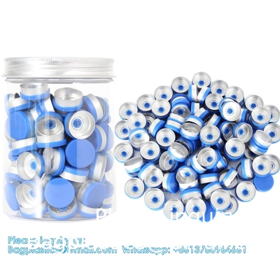 20 mm Flip Top Caps Aluminium-Plastic Zwarte Caps voor Glas Fles Crimp Caps met wit PTFE en rode Silicone Septa