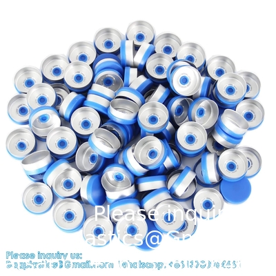 20 mm Flip Top Caps Aluminium-Plastic Zwarte Caps voor Glas Fles Crimp Caps met wit PTFE en rode Silicone Septa
