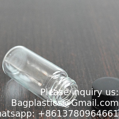 Glazen injectieflacon met schroefdoppen, kleine vloeibare monsterflacon, lekkagebestendige flacon (10 ml, helder)