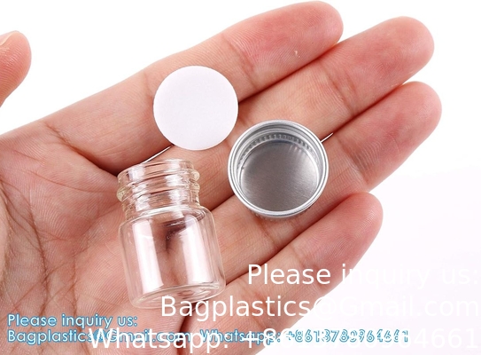 100 sets kleine glazen flessen met aluminium dop schroef bovendoorkap 5 milliliter kleine flesjes