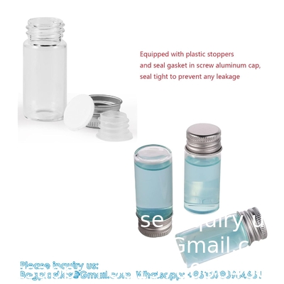 100 sets kleine glazen flessen met aluminium dop schroef bovendoorkap 5 milliliter kleine flesjes