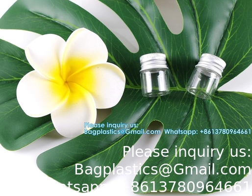 100 sets kleine glazen flessen met aluminium dop schroef bovendoorkap 5 milliliter kleine flesjes