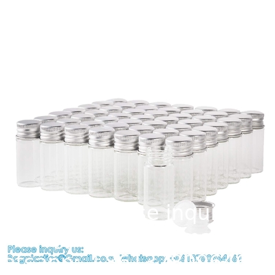 100 sets kleine glazen flessen met aluminium dop schroef bovendoorkap 5 milliliter kleine flesjes