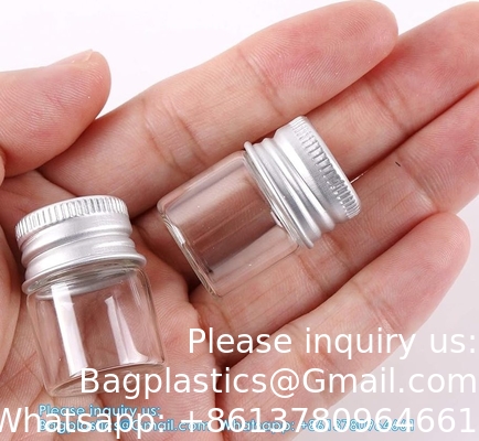 100 sets kleine glazen flessen met aluminium dop schroef bovendoorkap 5 milliliter kleine flesjes