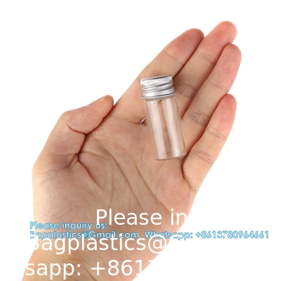 100 sets kleine glazen flessen met aluminium dop schroef bovendoorkap 5 milliliter kleine flesjes