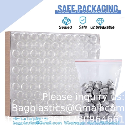 Glasflessen met aluminium deksel, glazen potten kleine opslagflessen glazen flessen, kralen opslagpotten met deksel aluminium