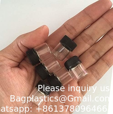 Glas etherische oliën Proefflessen met zwarte doppen voor etherische oliën, parfums en laboratoriumchemische stoffen 30 ml meetbeker