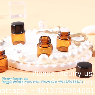 Glas etherische oliën Proefflessen met zwarte doppen voor etherische oliën, parfums en laboratoriumchemische stoffen 30 ml meetbeker