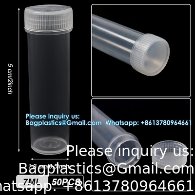 7 ML Plastic flacons met deksels Proefflessen Flacon Plastic flacons met deksels Plastic flacons voor kleine artikelen