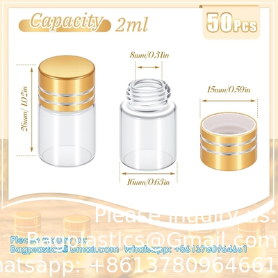 Mini Kleine doorzichtige glazen flessen Vials Kleine pot met plastic stop Miniatuur fles Boodschap fles Geschenk DIY decoratie