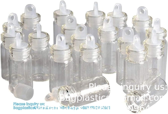 Mini Kleine doorzichtige glazen flessen Vials Kleine pot met plastic stop Miniatuur fles Boodschap fles Geschenk DIY decoratie