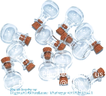 Kleine mini glazen flessen potten met kurkstop.Wishing fles Drifting fles trouwfeest DIY