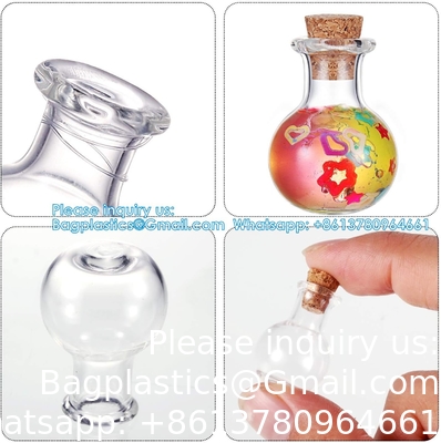 Kleine mini glazen flessen potten met kurkstop.Wishing fles Drifting fles trouwfeest DIY