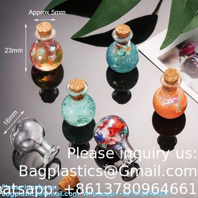 Kleine mini glazen flessen potten met kurkstop.Wishing fles Drifting fles trouwfeest DIY