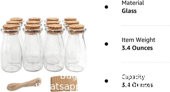 Corkstopper Glasflessen Mini-transparante glasflessen Glas Favor potten, 100 ml flessen met kurk deksels, Mini-potten