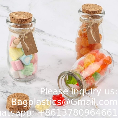 Corkstopper Glasflessen Mini-transparante glasflessen Glas Favor potten, 100 ml flessen met kurk deksels, Mini-potten