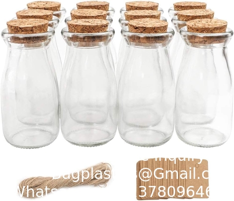 Corkstopper Glasflessen Mini-transparante glasflessen Glas Favor potten, 100 ml flessen met kurk deksels, Mini-potten