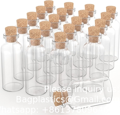 Corkstopper Glasflessen Mini-transparante glasflessen Glas Favor potten, 100 ml flessen met kurk deksels, Mini-potten