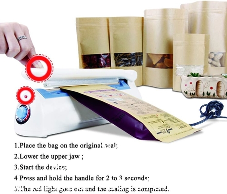 Impulse Bag Sealer, Impulse Heat Sealer, Manual Poly Bag Heat Sealer Heat Sealer Closer met 1 vervangende kit