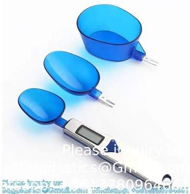 Keukenschaal Lepel Grammeterschaal, 500g/0,1g Blauw schattig Digitaal Gewichtsschaal Lepel Milligrammeterschaal