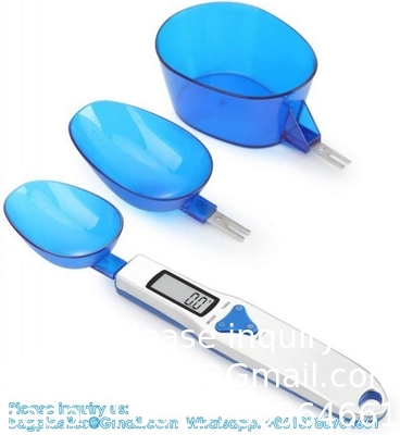 Keukenschaal Lepel Grammeterschaal, 500g/0,1g Blauw schattig Digitaal Gewichtsschaal Lepel Milligrammeterschaal
