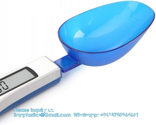Keukenschaal Lepel Grammeterschaal, 500g/0,1g Blauw schattig Digitaal Gewichtsschaal Lepel Milligrammeterschaal