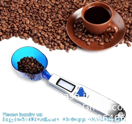Keukenschaal Lepel Grammeterschaal, 500g/0,1g Blauw schattig Digitaal Gewichtsschaal Lepel Milligrammeterschaal