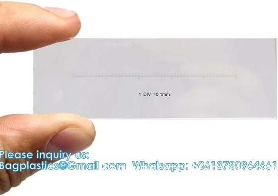Laboratoriummicroscoop glijbanen DIV 0,1 mm Kalibratie glijbaan Lengte 50 mm Horizontale schaal Regelaar-lineaire schaal fase micrometer